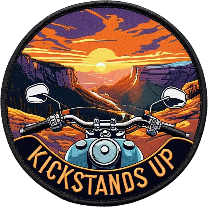 Kickstand Sticker Kickstands Up | BikerGeo Patch